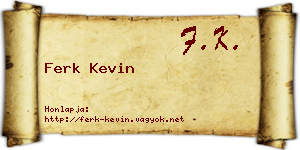 Ferk Kevin névjegykártya